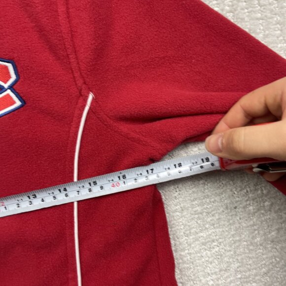VTG Montreal Canadiens Polar Fleece Full Zip Jacket Wom M Red Ilanco NHL Hockey - Picture 8 of 15